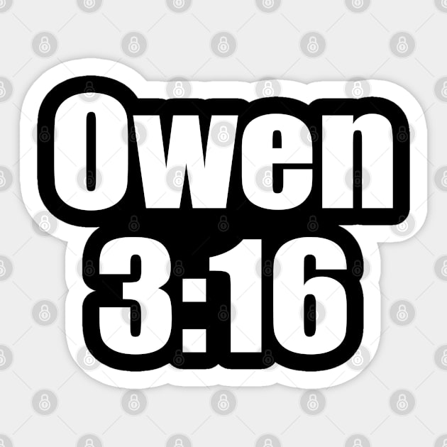 Owen 3:16 Sticker by PentaGonzo